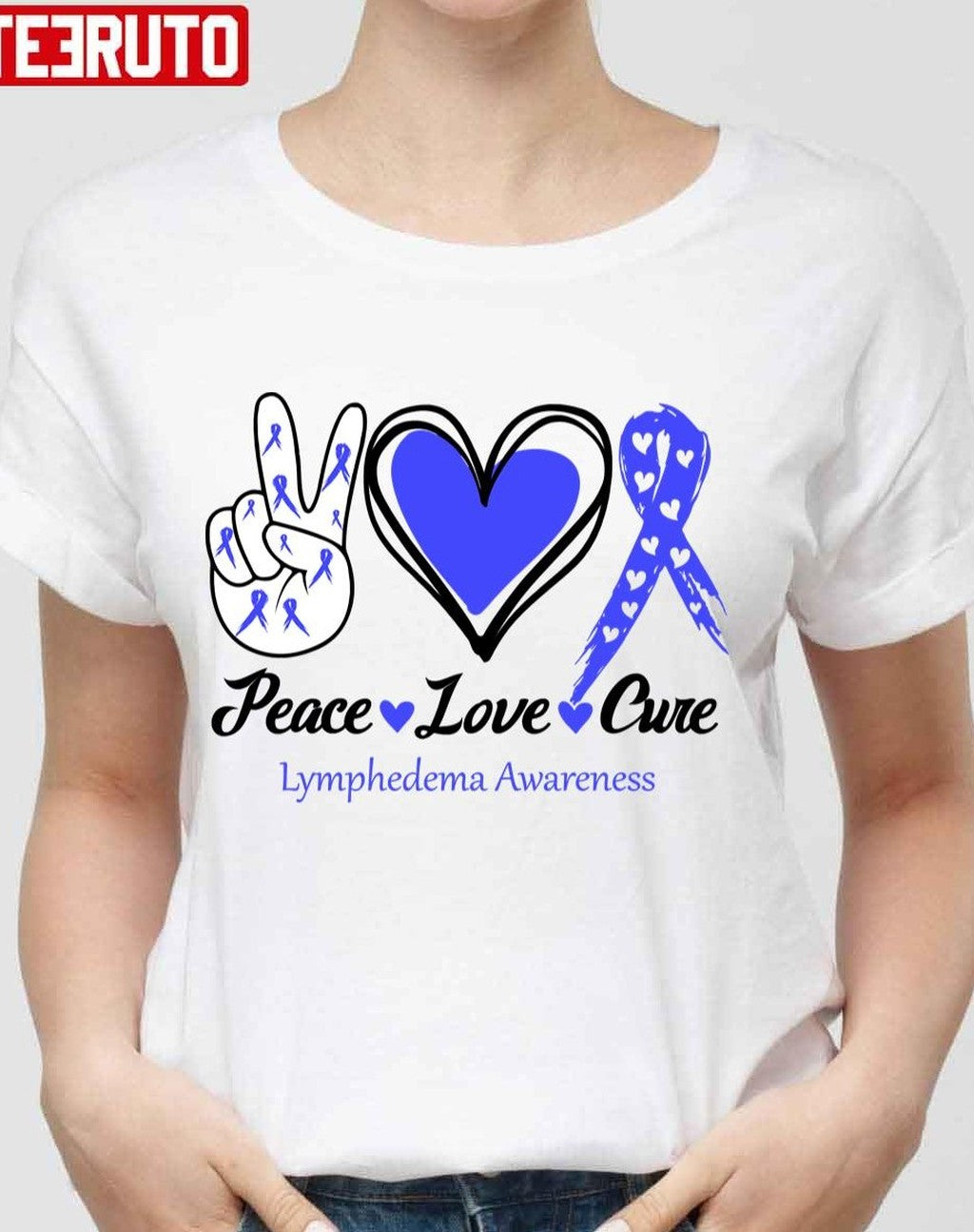 Peace Love Cure Lymphedema Awareness Unisex T-Shirt