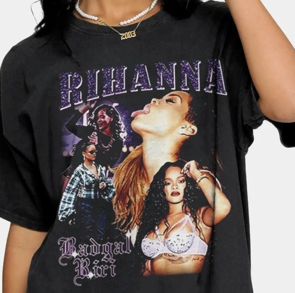 Badgal Riri Rihanna Vintage 90's Bad Girl Riri Rihanna Bootleg Unisex T-Shirt
