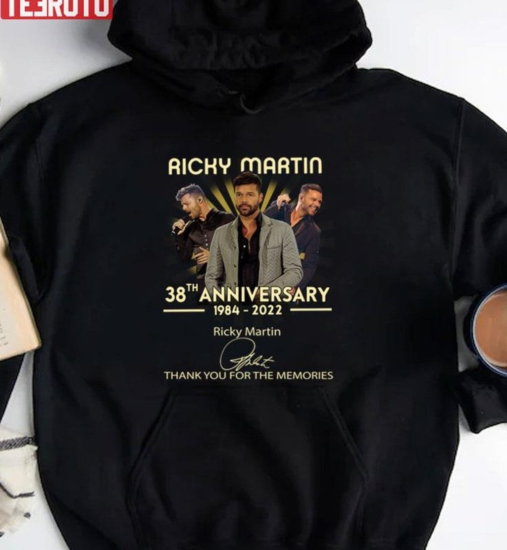 Ricky Martin 38th Anniversary 1984 2022 Signature Thank You For The Memories Unisex Sweatshirt