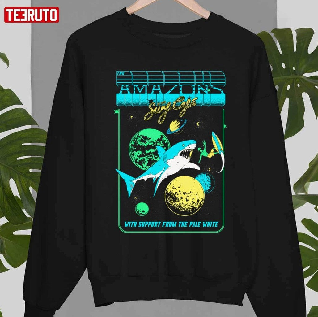 At The Surf Cafe With Support From The Pale White The Amazons Band Unisex T-shirt