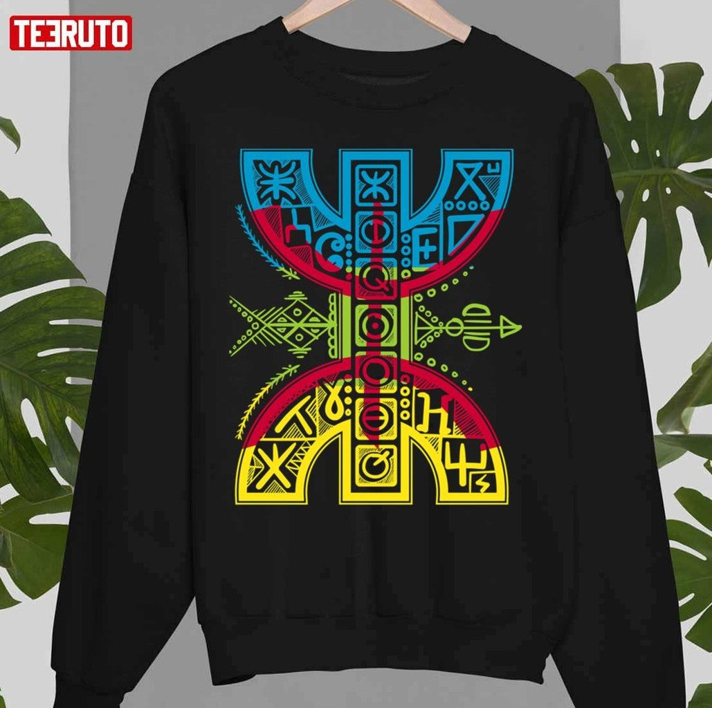 Berber Flag With Yaz Amazigh Symbol! Proud Tamazight People Unisex T-Shirt