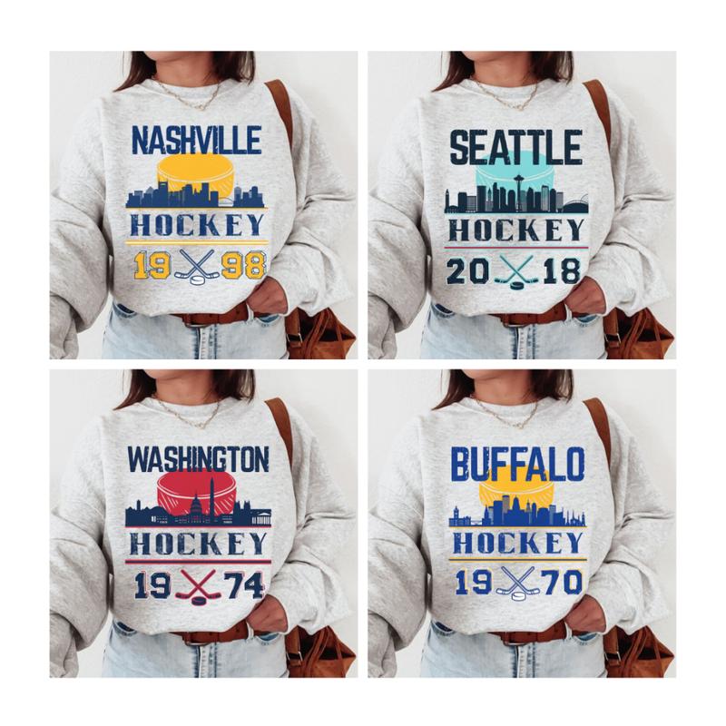 Unisex Vintage Ice Hockey Sweatshirt, 90s Vintage All Team Ice Hockey Sport Grey Sweatshirt, Crewneck Sweatshirt, Gift for Everyone, Gift for Sport Fa