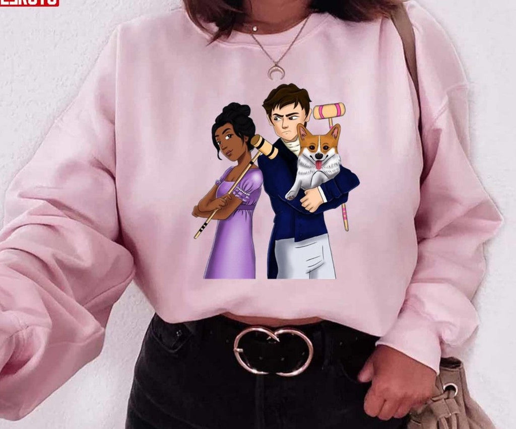 Anthony Bridgerton Kate Sheffield And Her Corgi Play Pall Mall Croquet Unisex Sweatshirt
