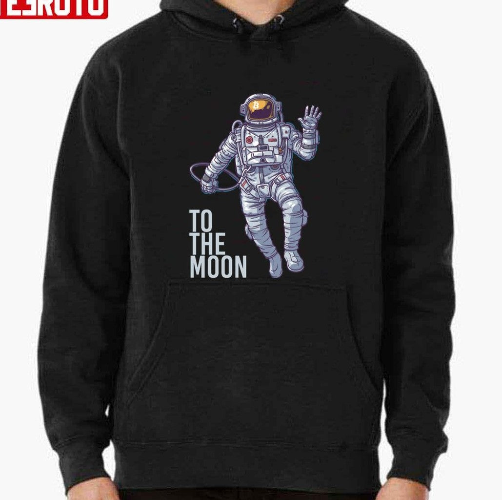Bitcoin Astronaut To The Moon Light Text Unisex Sweatshirt