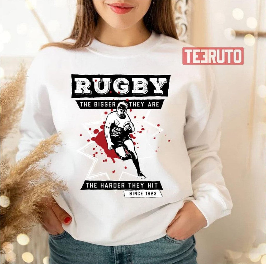 The Bigger They Are The Harder They Hit Rugby Unisex T-Shirt