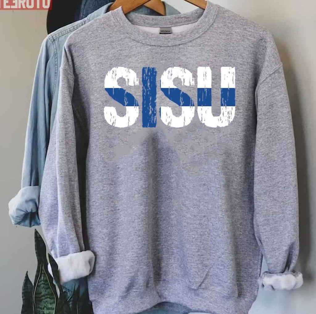 Sisu Finnish Flag Distressed Unisex T-Shirt