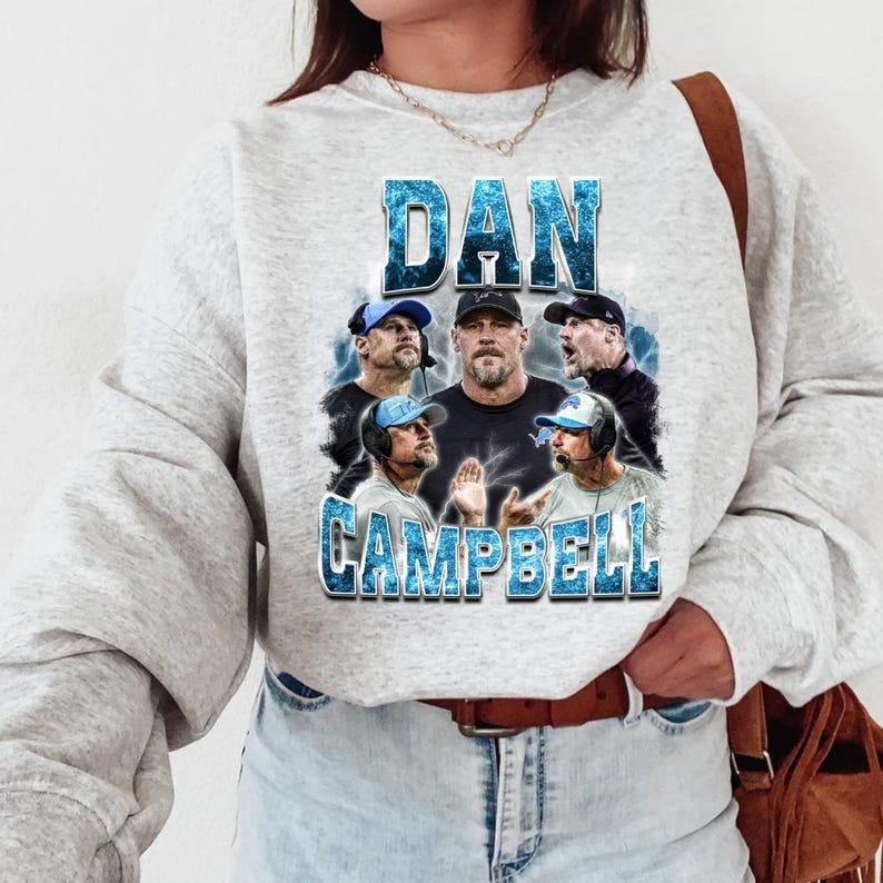 Dan Campbell Bootleg Sport Vintage Sweatshirt, Dan Campbell Lions Shirt, Vintage Oversized Sport Tee