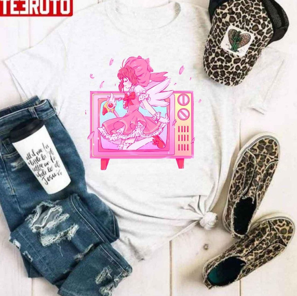 Sakura Retro Tv Design Cardcaptor Sakura Unisex Hoodie