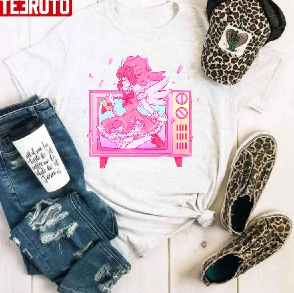 Sakura Retro Tv Design Cardcaptor Sakura Unisex Hoodie