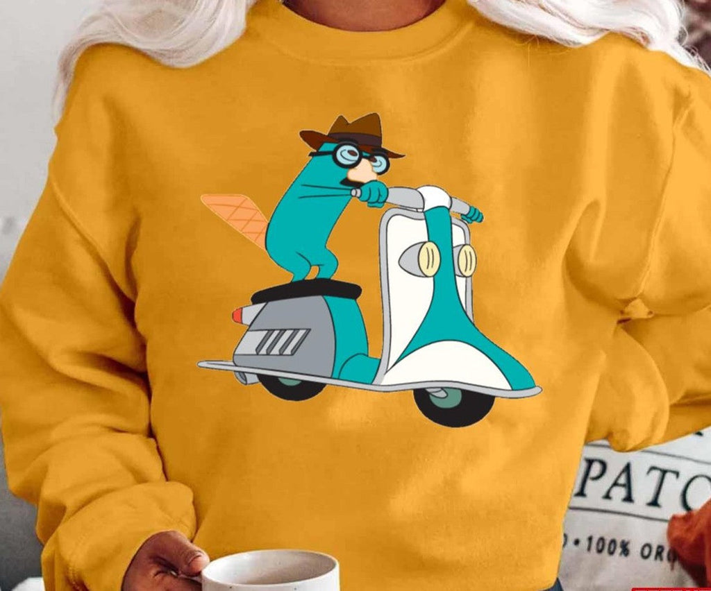 Perry The Platypus Riding Bike Phineas And Ferb Unisex T-Shirt