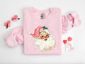 Pink Santa Retro Christmas ShirtSweatshirtHoodie, Retro Crewneck, Gift For Xmas, Cotton, Womenswear Tops