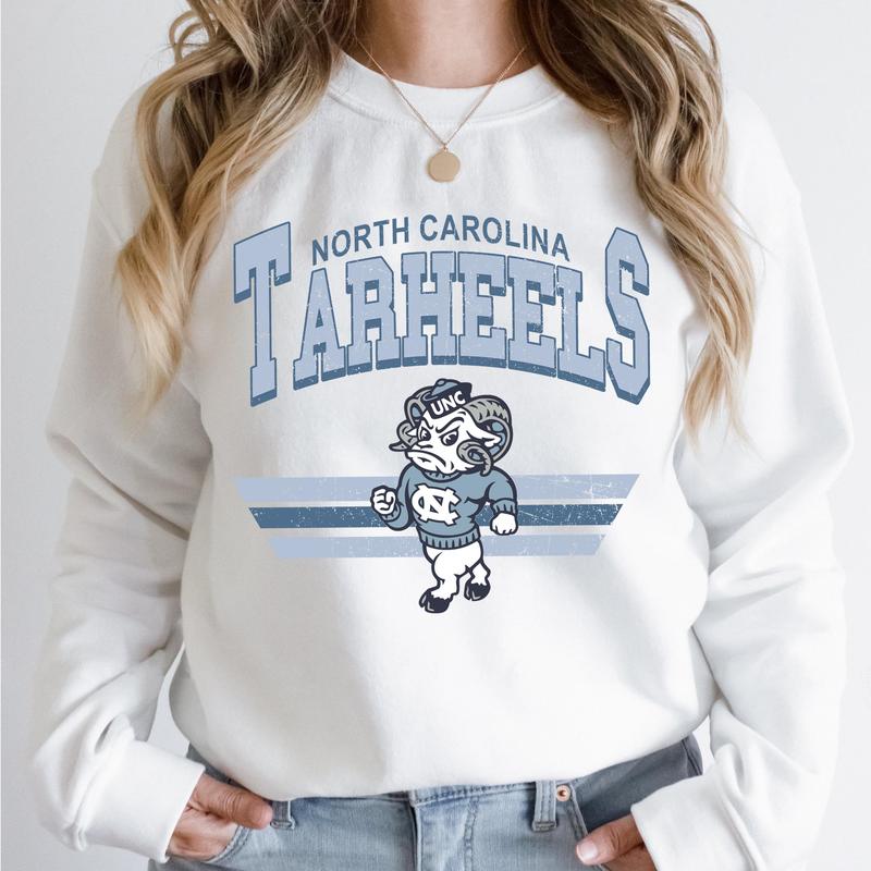 North Carolina Tar Heels Vintage Football NCAA Sweatshirt, Vintage Sweatshirt NCAA, Classic Sport Sweatshirt, Gifts For Football Fan Sport