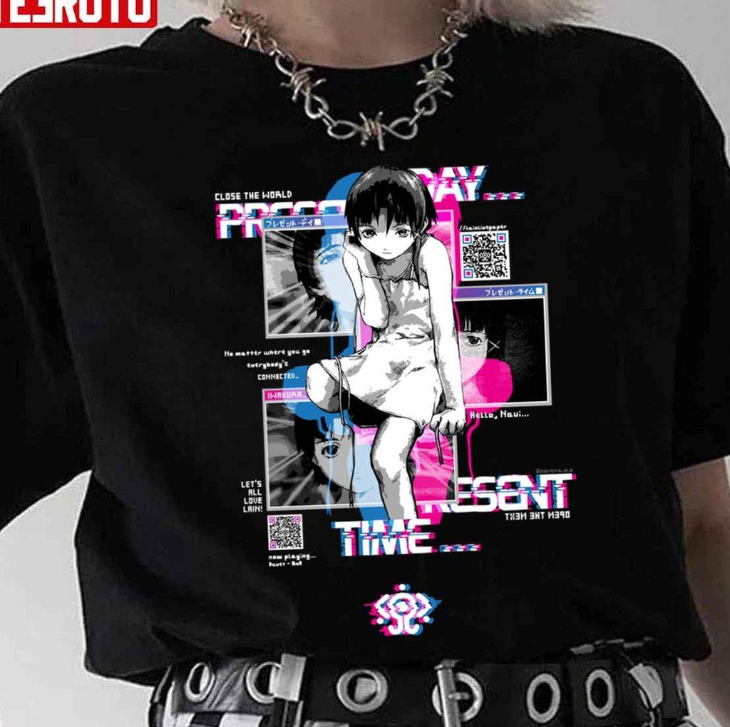 Anime Girl Qr Lain Windows Unisex T-Shirt