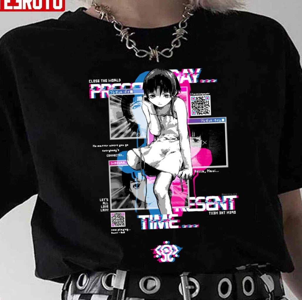 Anime Girl Qr Lain Windows Unisex T-Shirt