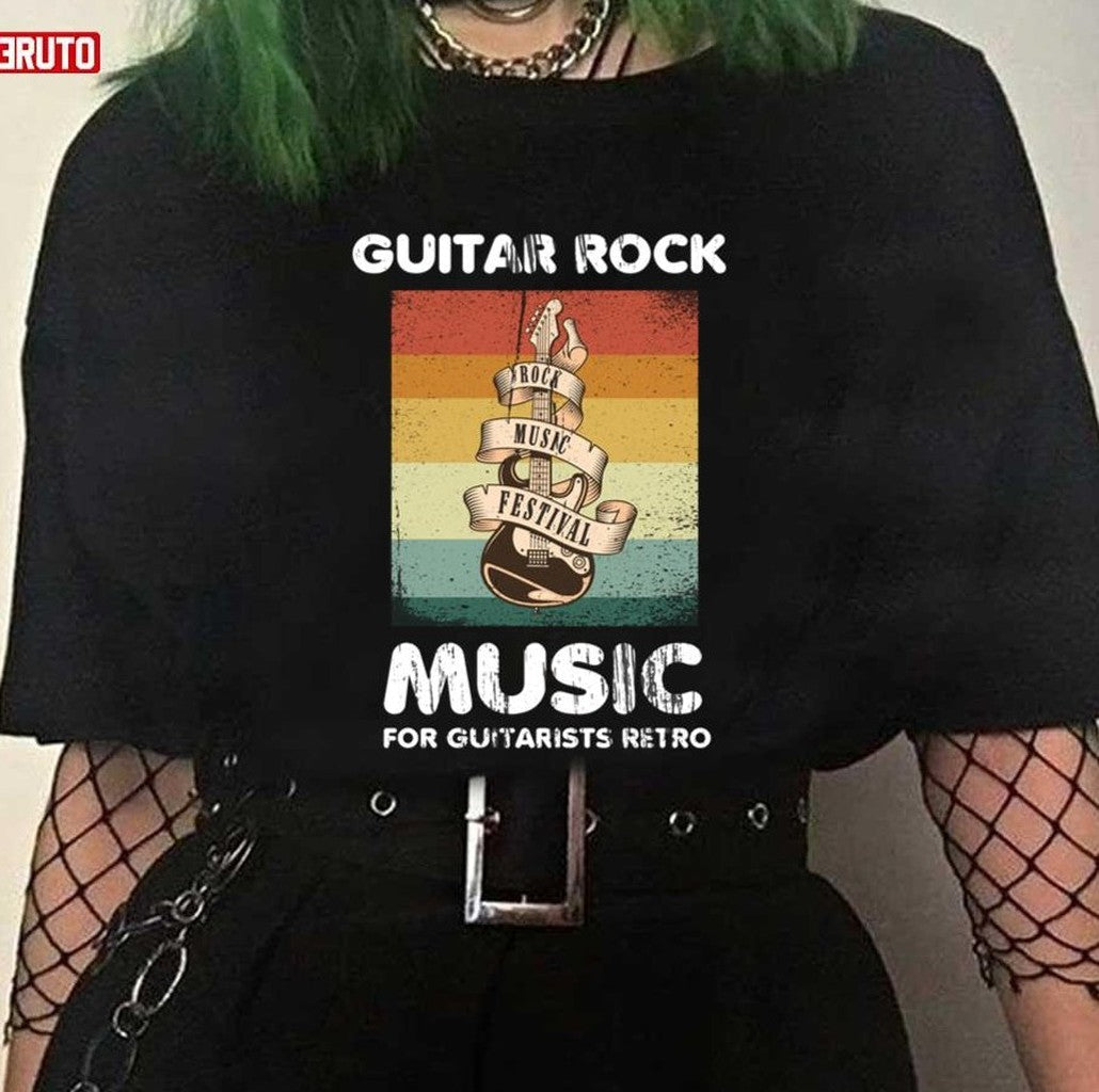Best Guitar Rock Music For Guitarists Retro Graphic Unisex T-Shirt