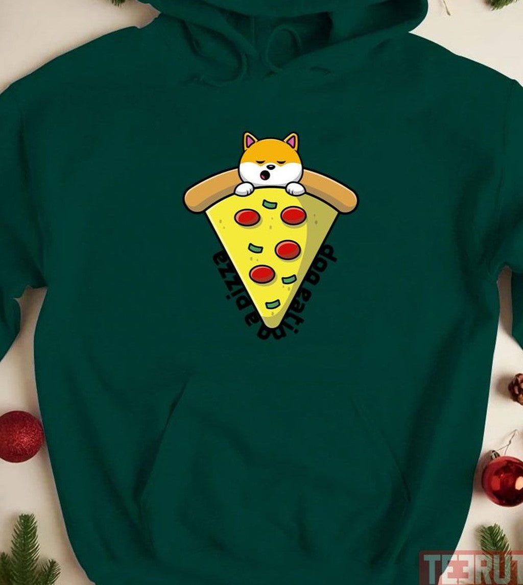 Shiba Inu Dog Eating A Pizza Unisex T-Shirt