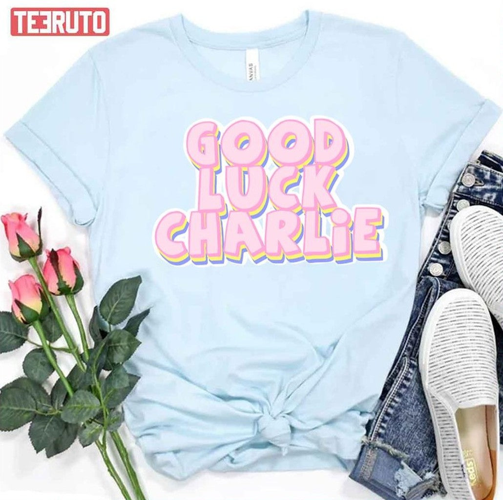 Pink Text Good Luck Charlie Unisex T-Shirt