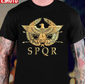 SPQR Roman Empire Standard Eagle Emblem Vintage Gold Shield Unisex T-Shirt