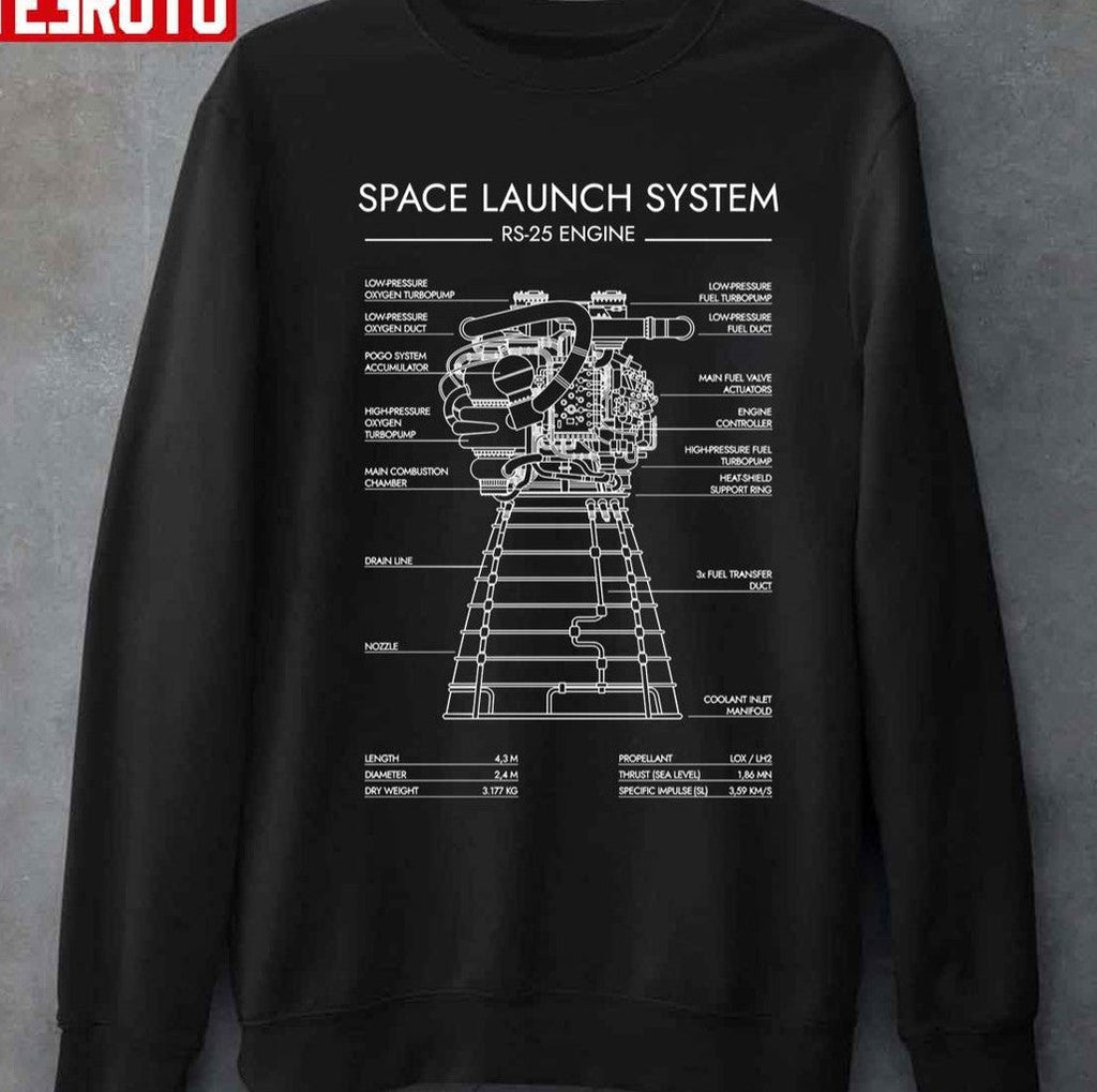 Rs 25 Engine Space Launch System Sls Unisex T-shirt
