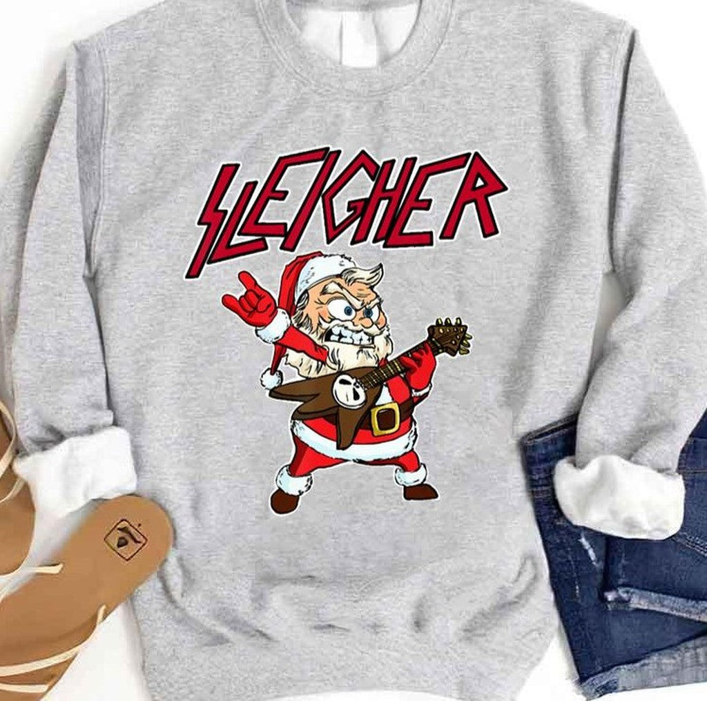 Sleigher Santa Claus Metal Christmas Funny Hail Santa 2023 Sweatshirt