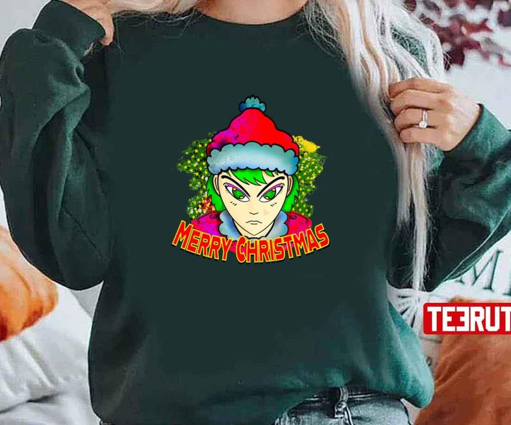 Anime Santa Digital Draw For Christmas Unisex Sweatshirt