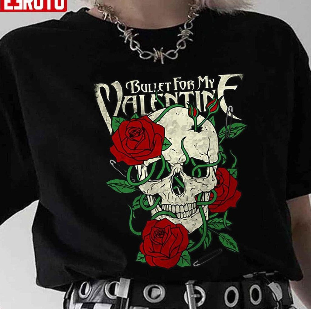 Roses And Skull Bullet For My Valentine Unisex T-Shirt
