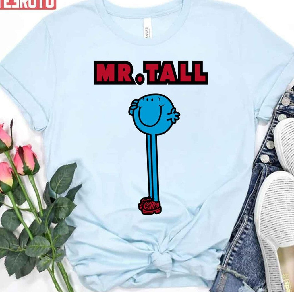 Mr Tall Little Miss And Mr Men Unisex T-Shirt