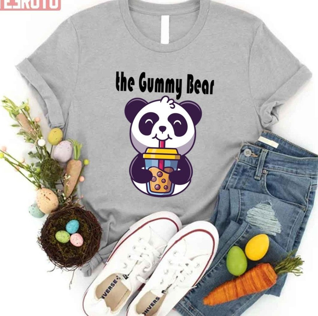 Panda Drinking Milk Tea The Gummy Bear Song Unisex T-Shirt
