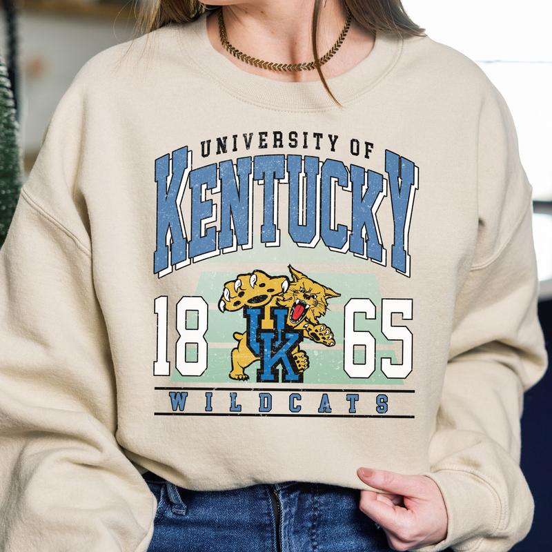 Kentucky Wildcats Vintage College NCAA Sweatshirt, Vintage Football Sweatshirt NCAA, Classic Sport Sweatshirt, Gifts For Football Fan Sport