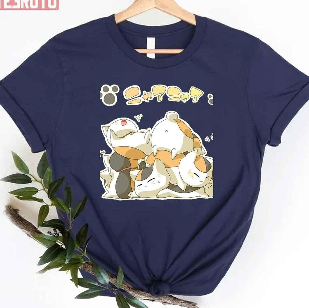 Anime Natsume's Book Of Friends Happy Cat Natsume Yuujinchou Unisex T-Shirt