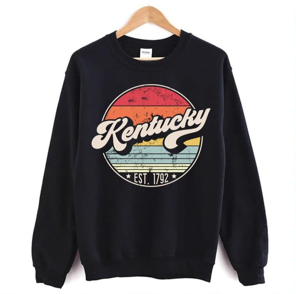 Retro Kentucky Distressed Sunset Design Unisex Sweatshirt