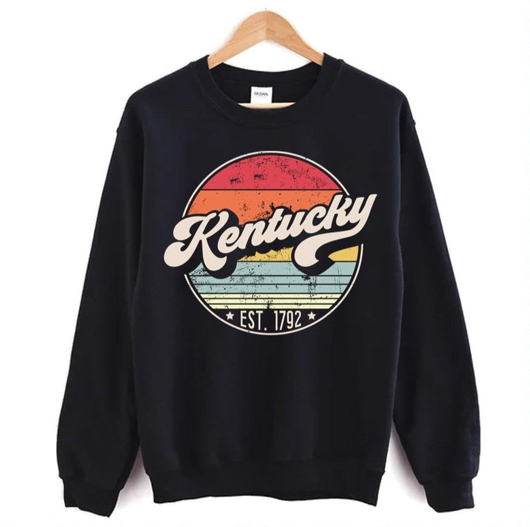 Retro Kentucky Distressed Sunset Design Unisex Sweatshirt