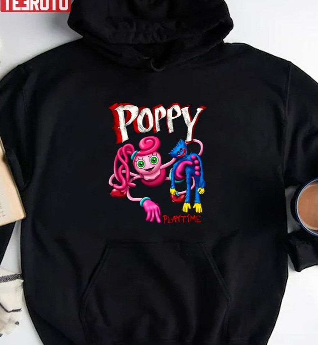 Poppy Playtime Mommy Long Legs And Huggy Wuggy Unisex T-Shirt