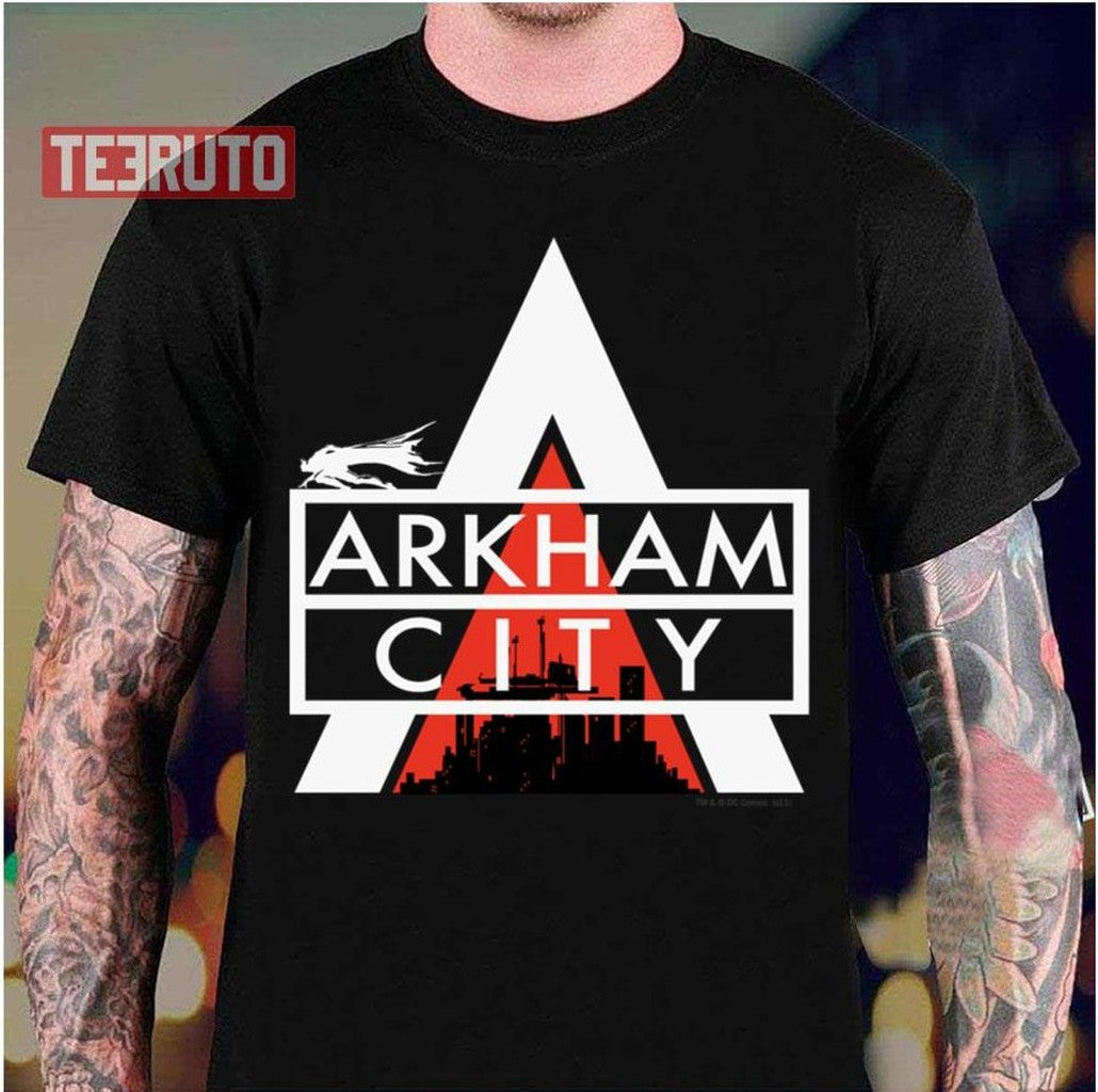 Arkham City Logo White Unisex T-Shirt