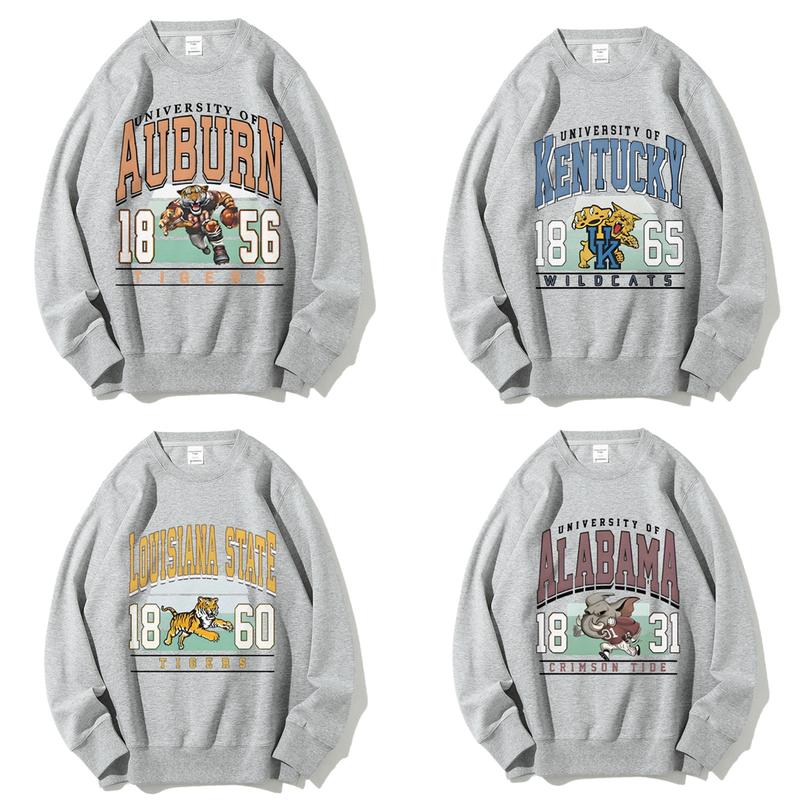Live Retro NCAA All University Football Sweatshirt, Vintage All Team NCAA Football Sweatshirt, Sport Crewneck Shirt for Women, Ash Color Fall Sweaters