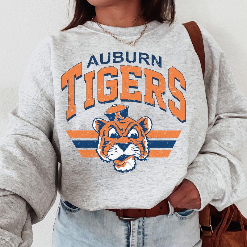 Auburn Tigers Vintage Football NCAA Sweatshirt, Vintage Sweatshirt NCAA, Classic Sport Sweatshirt, Gifts For Football Fan Sport