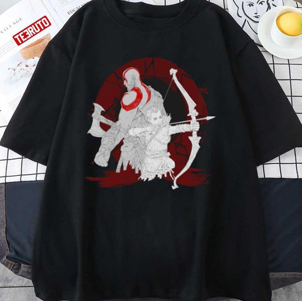 Atreus And Kratos In God Of War Ragnarok Symbol Unisex T-shirt