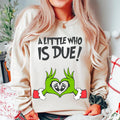 Maternity Sweater for Christmas and Baby Shower - Pregnancy Announcement Crewneck Sweatshirt - Fabric, Cotton