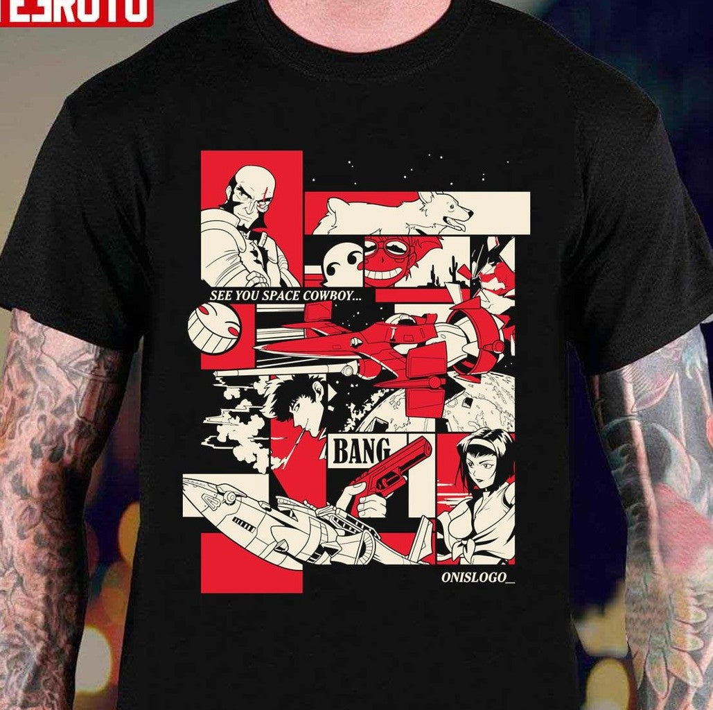 Bebop Cowboy Anime Pattern Unisex T-Shirt