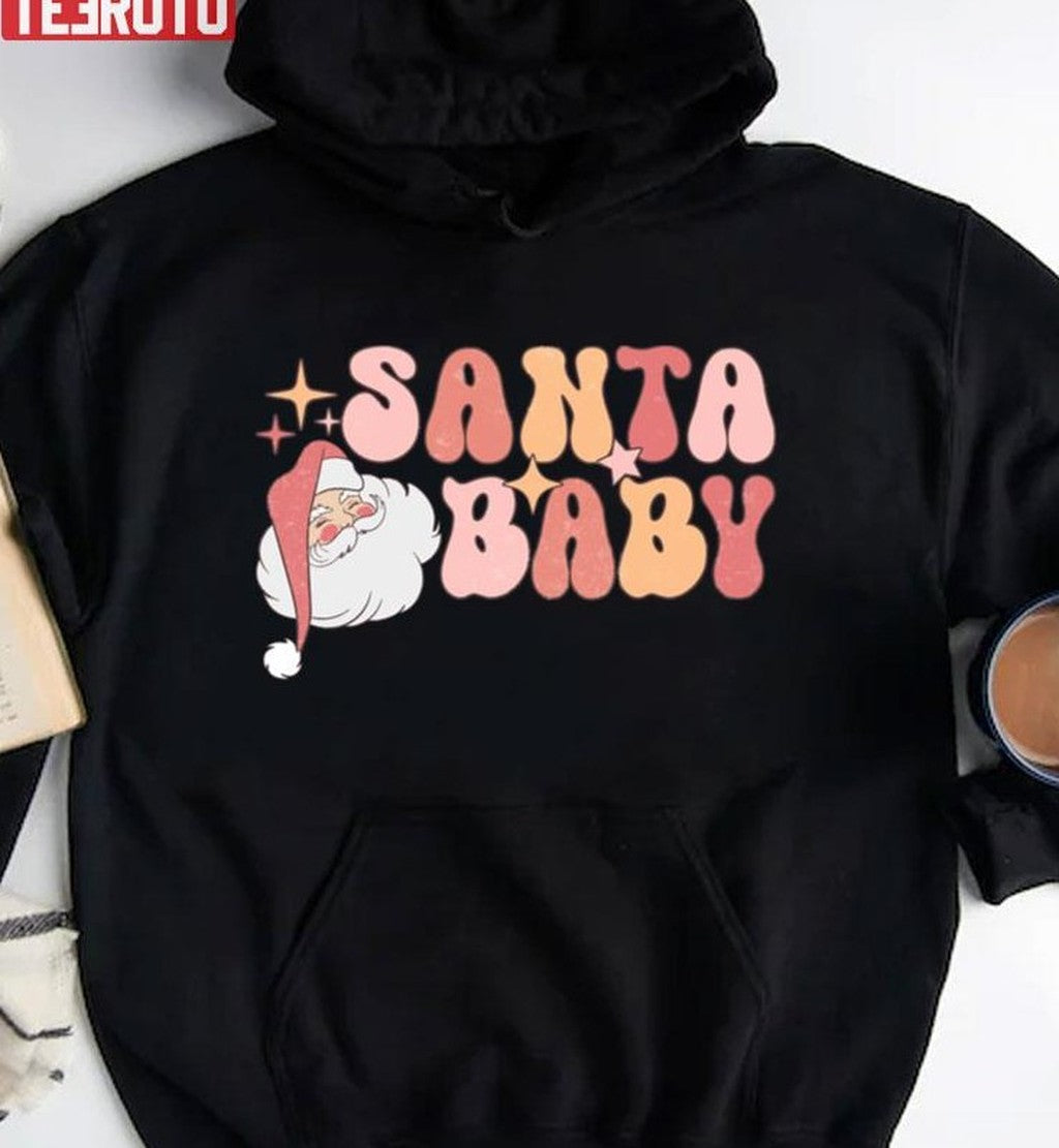 Santa Baby Merry And Bright Christmas Retro Christmas Unisex Sweatshirt