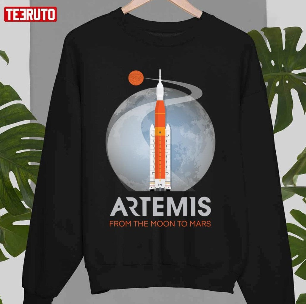 Artemis Space Program Fan Art From The Moon To Mars Unisex T-shirt