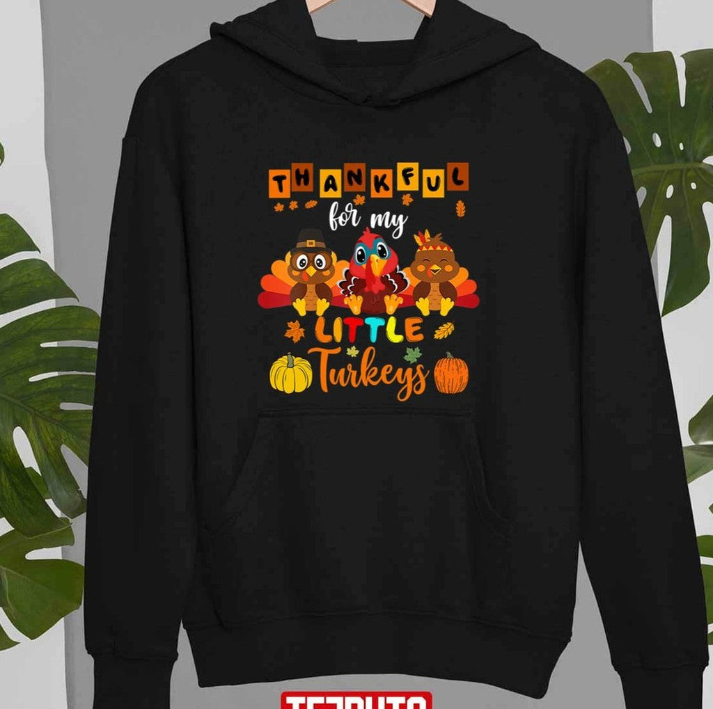 Thankful For My Little Turkey Teacher Thanksgiving Design Unisex T-shirt