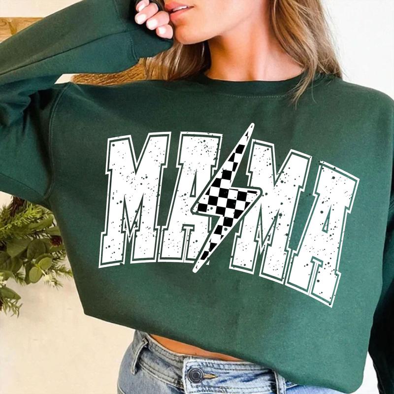 Mama Lightning Bolt Sweatshirt, Mama Shirt, Mama Crewneck, Mom Life Shirt, Retro Mama Sweater, Gift For Her Sweatshirt, Hoodie, Comfort Colors