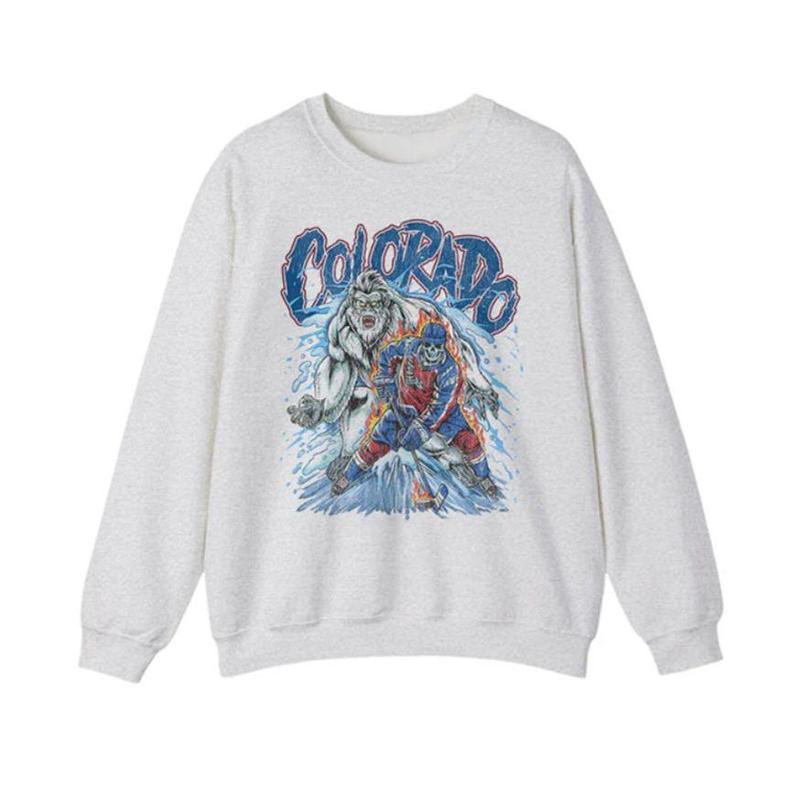 Retro Skeleton Colorado Vintage 90s Sweatshirt, Crewneck, Avalanche Jersey Hockey Retro Gift For Christmas Unisex Shirt, Hoodie, Sweatshirt
