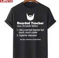 Bearded Teacher Gift Love Teaching Hair Beard School Unisex T-Shirt