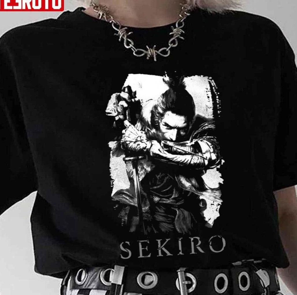 Sekiro Die Twice Black And White Design Unisex T-Shirt