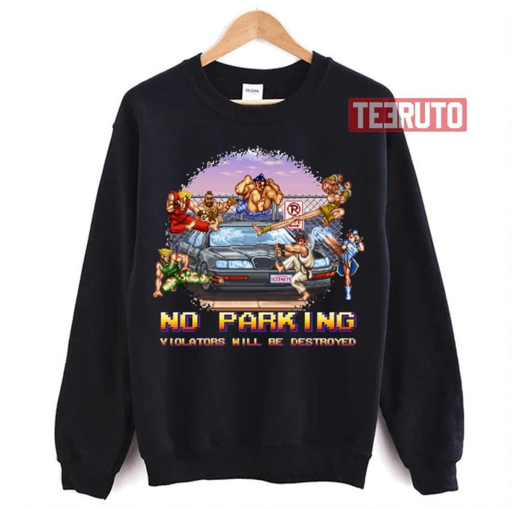 Street Fighter No Parking Violators Will Be Unisex T-Shirt