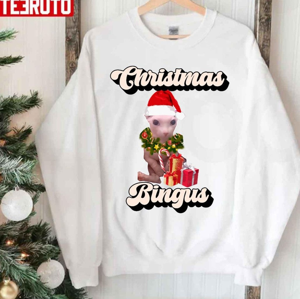 Bingus Meme Funny Beloved Bingus Cat Christmas Unisex Sweatshirt