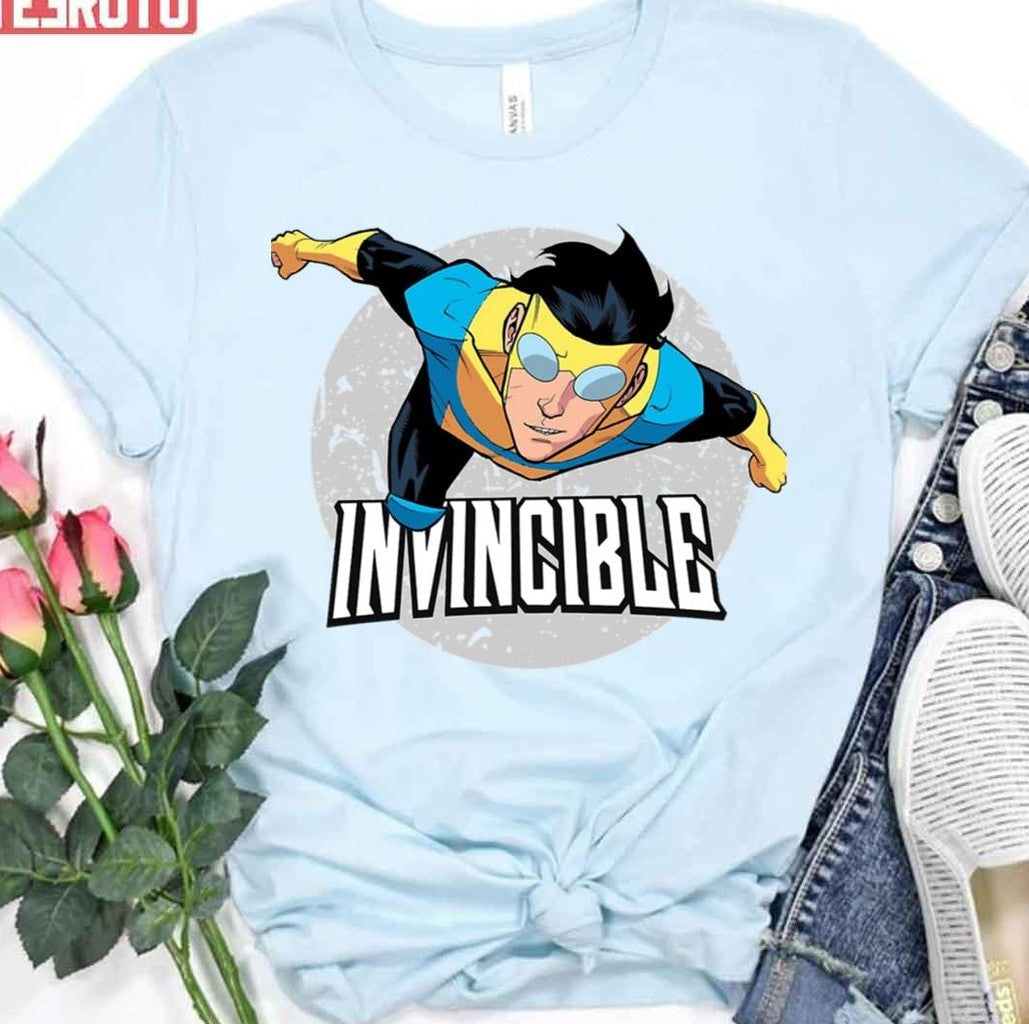 Round Design Invincible Cartoon Unisex T-Shirt