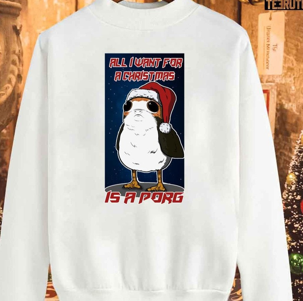 Porg Fan Made Christmas &amp; Prints Unisex Sweatshirt